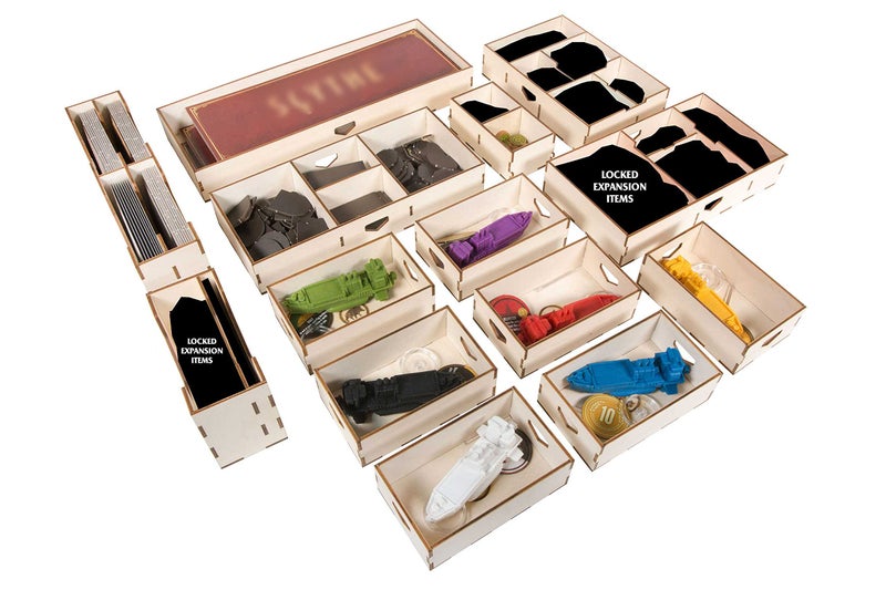 The Broken Token Game Organizer Compatible with Scythe Legendary Expansion - Wooden Game Organizing Box with Multiple Trays - Image 1